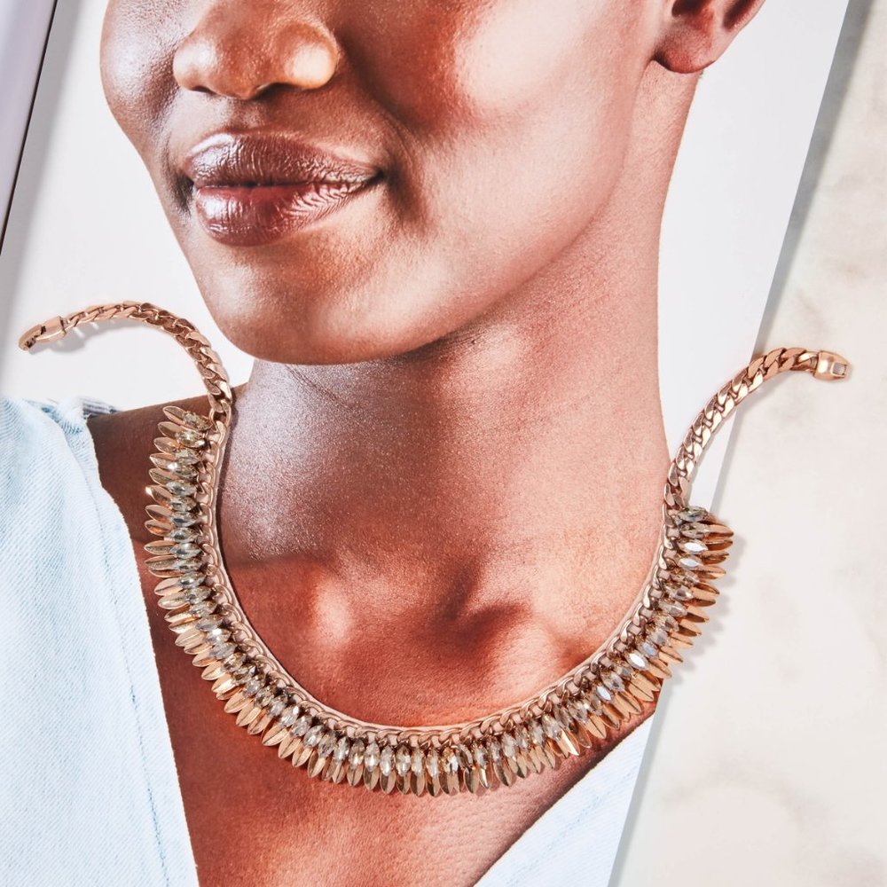 Stella & Dot | Pegasus Rose Gold + Crystal Statement Necklace - Picture 5 of 13